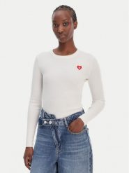 HUGO Sweter Sarpha 50554317 Beżowy Slim Fit. Brązowe swetry Hugo, s, bez wzorów, z wiskozy, bez ramiączek. Za 629.99 zł.