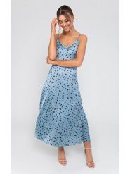 Zibi London Sukienka w kolorze niebieskim ze wzorem rozmiar: XL. Niebieskie sukienki Zibi London, xl, bez wzorów, bez kołnierzyka, bez ramiączek, maxi. Za 65.85 zł.