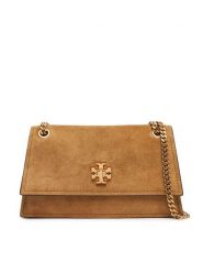 Tory Burch Torebka Kira Turnlock Suede Mini Bag 178150 Brązowy. Brązowe torebki klasyczne Tory Burch, bez wzorów, ze skóry, bez dodatków. Za 1,919.00 zł.