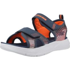 Sandały SKECHERS MICROSPEC-SPLASH Niebieski. Czarne sandały Skechers, bez wzorów, z materiału, bez obcasa, bez zapięcia. Za 179.00 zł.