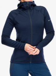 Bluza z kapturem damska Montane Fury Hoodie. Niebieskie bluzy Montane, l, bez wzorów, z materiału, z kapturem. Za 413.59 zł.