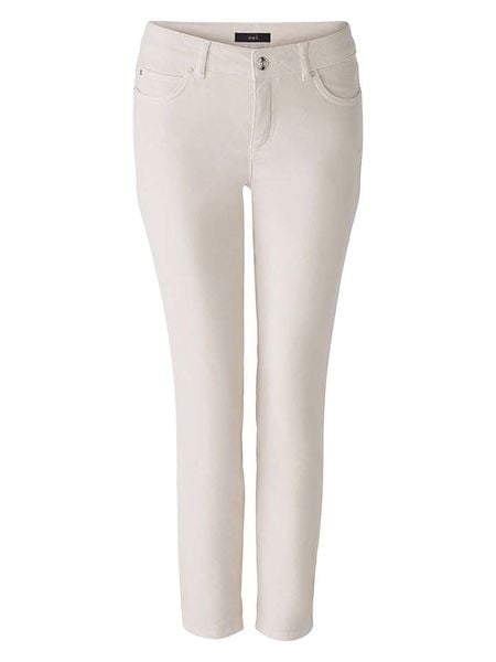 Oui Jegginsy w kolorze kremowym rozmiar: 38. Brązowe jeansy Oui, bez wzorów, z podwyższonym stanem. Za 173.99 zł.