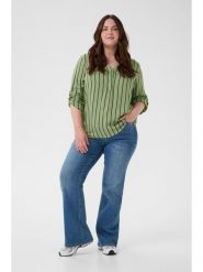 KAFFE curve Bluzka w kolorze zielono-czarnym rozmiar: 50. Zielone bluzki KAFFE curve, bez wzorów, z wiskozy, bez kołnierzyka, bez ramiączek. Za 104.99 zł.