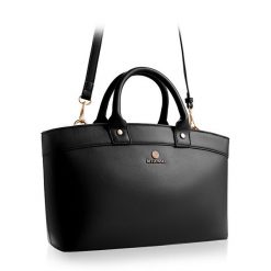 Klasyczna torebka damska MILEY BETLEWSKI® czarny. Czarne torby na ramię bez wzorów, ze skóry ekologicznej, eleganckie, na ramię, bez dodatków. Za 159.99 zł.