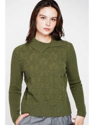 C& Jo Sweter w kolorze zielonym rozmiar: 36. Zielone swetry C& Jo, bez wzorów, ze splotem, bez ramiączek. Za 121.99 zł.