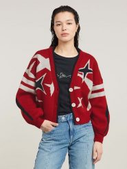 G-Star Kardigan w kolorze czerwonym rozmiar: L. Czerwone kardigany G-Star, l, bez wzorów, z wełny. Za 301.95 zł.