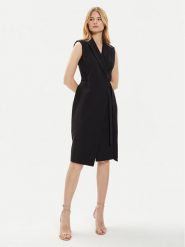 Imperial Sukienka koktajlowa ADOFHJZ Czarny Slim Fit. Czarne sukienki Imperial, xs, bez wzorów, z syntetyku, wizytowe, bez kołnierzyka, bez ramiączek. Za 189.99 zł.