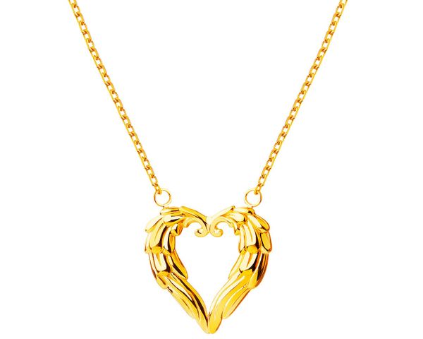 Złoty naszyjnik, ankier - serce. Żółte naszyjniki Apart, złote. Za 1,319.00 zł.