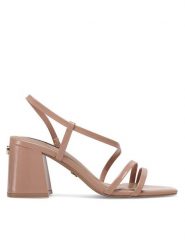 Nine West Sandały WFA2642-1 Różowy. Czerwone sandały Nine West, bez wzorów, z syntetyku, bez obcasa, na słupku, bez zapięcia. Za 199.99 zł.