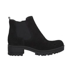 Tamaris Buty czarny female czarny 37. Czarne botki Tamaris, bez wzorów, z zamszu, bez obcasa, bez zapięcia. Za 279.00 zł.