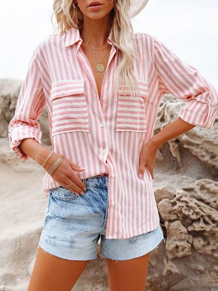 Milan Kiss Bluzka w kolorze jasnoróżowo-białym rozmiar: XL. Białe bluzki Milan Kiss, xl, bez wzorów, z bawełny, bez kołnierzyka, bez ramiączek. Za 152.26 zł.