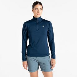 Bluza narciarska termoaktywna damska Lowline II. Niebieskie bielizna sportowa Dare 2b, na zimę, m, bez wzorów, z elastanu, bez kaptura. W wyprzedaży za 109.99 zł.