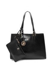Beverly Hills Polo Club Torebka BHPC-W-01-A23 Czarny. Czarne torebki klasyczne Beverly Hills Polo Club, bez wzorów, z materiału, bez dodatków. Za 229.99 zł.