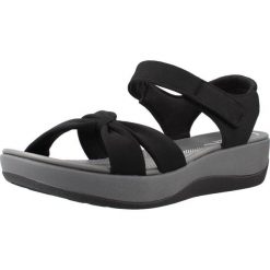 Sandały CLARKS ARLA SHORE Czarny. Czarne sandały Clarks, bez wzorów, z syntetyku, bez obcasa, bez zapięcia. Za 195.99 zł.