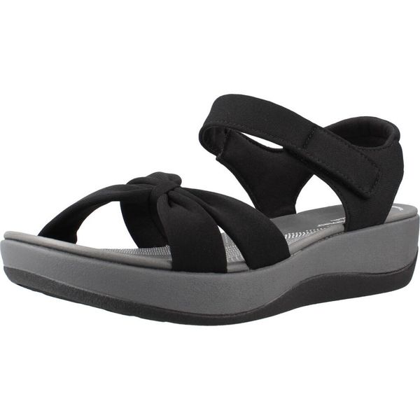 Sandały CLARKS ARLA SHORE Czarny. Czarne sandały Clarks, bez wzorów, z syntetyku, bez obcasa, bez zapięcia. Za 132.99 zł.