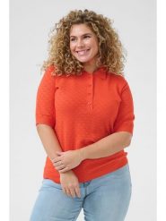 KAFFE curve Sweter w kolorze pomarańczowym rozmiar: L. Pomarańczowe swetry KAFFE curve, l, bez wzorów, bez ramiączek. Za 60.99 zł.