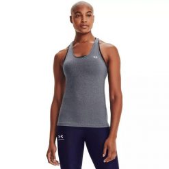 Tank top fitness damski Under Armour HG Armour Racer Tank. Szare topy Under Armour, xs, bez wzorów, bez kołnierzyka, bez ramiączek. Za 89.99 zł.