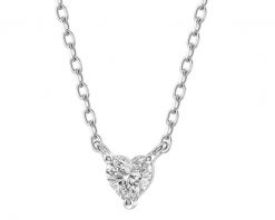 Naszyjnik srebrny z diamentem laboratoryjnym - serce - 0,175 ct. Szare naszyjniki Apart, z diamentem, srebrne. Za 919.00 zł.