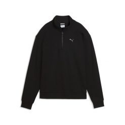 Damska bluza Essentials Elevated Standard z krótkim zamkiem PUMA. Czarne bluzy Puma, na jesień, xl, bez wzorów, z bawełny, bez kaptura. Za 219.00 zł.