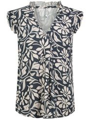 Sublevel Bluzka w kolorze granatowo-kremowym rozmiar: M. Brązowe bluzki Sublevel, m, bez wzorów, z wiskozy, klasyczne, bez kołnierzyka, bez ramiączek. Za 61.46 zł.