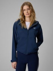 4F Kurtka softshell wiatroodporna membrana 5000 damska - granatowa XL. Niebieskie kurtki sportowe 4f, xl, bez wzorów, z softshellu, bez kaptura. Za 299.99 zł.