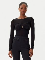 Elisabetta Franchi Body BO-016-57E2-V390 Czarny Slim Fit. Czarne body Elisabetta Franchi, bez wzorów, z wiskozy. Za 1,689.00 zł.