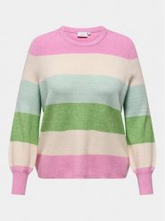 ONLY Carmakoma Sweter New Daria 15306802 Kolorowy Regular Fit. Swetry Only Carmakoma, bez wzorów, z wiskozy, bez ramiączek. Za 89.99 zł.