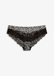 Figi hipster ze wzorem skóry wężowej. Czarne figi bonprix, bez wzorów, ze skóry. Za 37.99 zł.