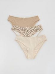 Majtki typu figi 3 pack - beżowy. Brązowe figi Reserved, l, bez wzorów. Za 59.99 zł.