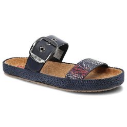 Granatowe Klapki Big Star Modne Buty Na Lato. Niebieskie klapki Big Star, bez wzorów, ze skóry, bez obcasa. Za 109.00 zł.