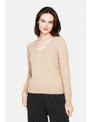 ASSUILI Sweter w kolorze jasnobrązowym rozmiar: 38. Brązowe swetry Assuili, bez wzorów, bez ramiączek. Za 128.95 zł.
