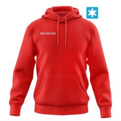 Bawełniana bluza Givova Hoodie czerwona. Czarne bluzy sportowe Givova, na lato, bez wzorów, z bawełny, bez kaptura. Za 106.48 zł.