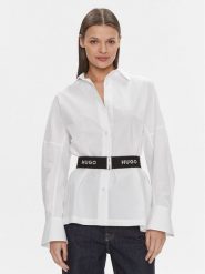 Hugo Koszula Etena 50506904 Biały Regular Fit. Białe koszule Hugo, bez wzorów, z bawełny, bez kołnierzyka, bez ramiączek. Za 369.99 zł.