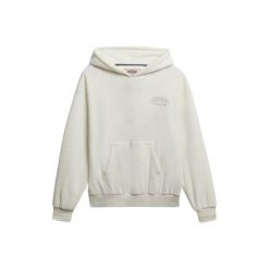 Damska bluza z kapturem z weluru Superdry Country Club Relax. Białe bluzy Superdry, xs, bez wzorów, z weluru, z kapturem. Za 305.35 zł.