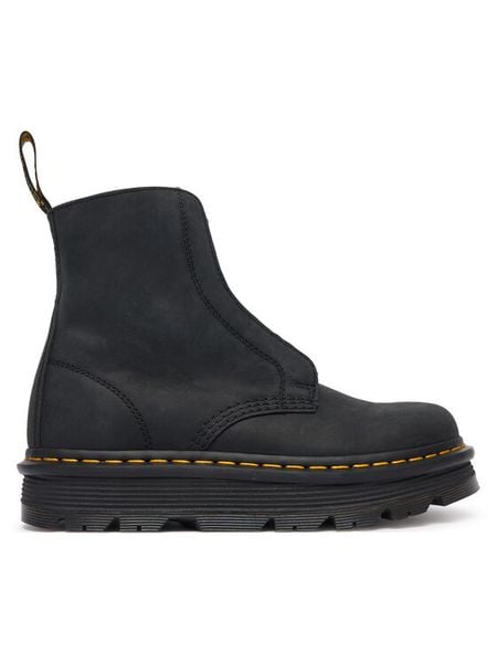 Dr. Martens Botki Zebzag Laceless Black Wyoming DM42653001 Czarny. Czarne botki Dr. Martens, bez wzorów, ze skóry, bez obcasa, na płaskiej podeszwie, bez zapięcia. Za 859.99 zł.