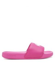 Lacoste Klapki Serve 0.0 7-49CFA0042 Różowy. Czerwone klapki Lacoste, bez wzorów, ze skóry, bez obcasa. Za 149.99 zł.