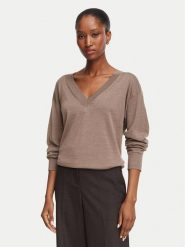 BOSS Sweter Freeslyn 50563400 Brązowy Regular Fit. Brązowe swetry Boss, m, bez wzorów, z wełny, bez ramiączek. Za 899.99 zł.