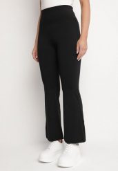 Czarne Legginsy o Kroju Dzwonów z Wysokim Stanem Talliara. Czarne legginsy Born2be, m, bez wzorów, z jeansu, z podwyższonym stanem. Za 34.99 zł.
