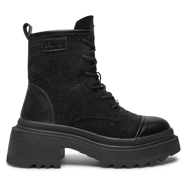 Trzewiki GOE. Czarne botki GOE, bez wzorów, bez obcasa, na płaskiej podeszwie, bez zapięcia. Za 389.99 zł.