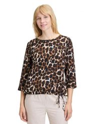 BETTY & CO Bluzka w kolorze brązowo-czarnym rozmiar: 46. Brązowe bluzki Betty & Co, bez wzorów, bez kołnierzyka, bez ramiączek. Za 59.95 zł.