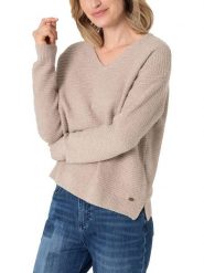 Timezone Sweter w kolorze beżowym rozmiar: L. Brązowe swetry Timezone, l, bez wzorów, bez ramiączek. Za 113.63 zł.