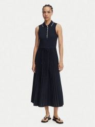Tommy Hilfiger Sukienka codzienna 1985 Pleated WW0WW49621 Granatowy Regular Fit. Niebieskie sukienki TOMMY HILFIGER, na co dzień, xs, bez wzorów, z syntetyku, bez kołnierzyka, bez ramiączek, proste. Za 799.99 zł.
