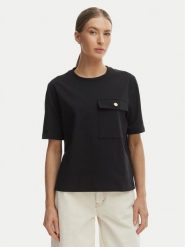 Tommy Hilfiger T-Shirt WW0WW49249 Czarny Relaxed Fit. Czarne t-shirty TOMMY HILFIGER, s, bez wzorów, z bawełny, bez kołnierzyka, bez ramiączek. Za 289.99 zł.