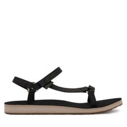 Sandały Teva. Czarne sandały Teva, bez wzorów, sportowe, bez obcasa, bez zapięcia. Za 279.99 zł.
