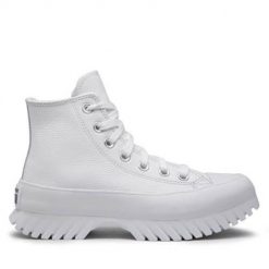 Buty do chodzenia damskie Converse Ctas Lugged 2.0. Białe obuwie sportowe Converse, z materiału, za kostkę, bez zapięcia, trekkingowe. W wyprzedaży za 439.00 zł.