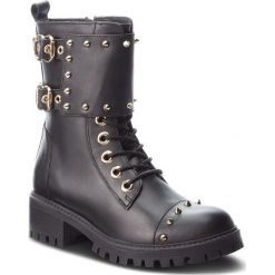 Botki TWINSET - Anfibio CA8TFL Nero 00006. Czarne botki Twinset, z aplikacjami, ze skóry, bez obcasa, na obcasie, bez zapięcia. W wyprzedaży za 679.00 zł.