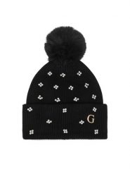 Guess Czapka AW5635 VIS01 Czarny. Czarne czapki Guess, z aplikacjami, z wiskozy. Za 154.99 zł.