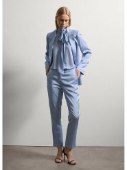 STEFANEL Spodnie w kolorze błękitnym rozmiar: 38. Niebieskie spodnie materiałowe Stefanel, na co dzień, bez wzorów, z materiału. Za 260.99 zł.