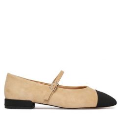 Baleriny Aldo. Brązowe baleriny Aldo, bez wzorów, bez obcasa. Za 419.99 zł.