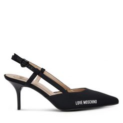 Szpilki LOVE MOSCHINO. Czarne szpilki Love Moschino, bez wzorów, bez obcasa, na szpilce, bez zapięcia. Za 619.99 zł.